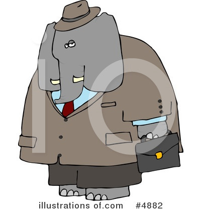 Royalty-Free (RF) Elephant Clipart Illustration by djart - Stock Sample #4882