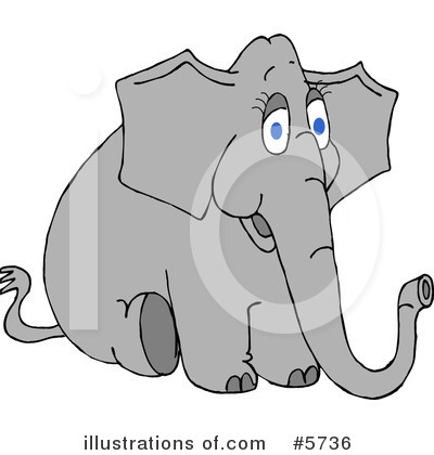 Royalty-Free (RF) Elephant Clipart Illustration by djart - Stock Sample #5736