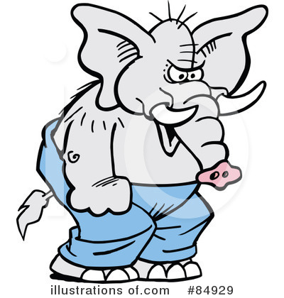 Royalty-Free (RF) Elephant Clipart Illustration by Johnny Sajem - Stock Sample #84929