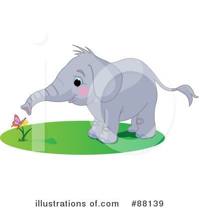 Royalty-Free (RF) Elephant Clipart Illustration by Pushkin - Stock Sample #88139