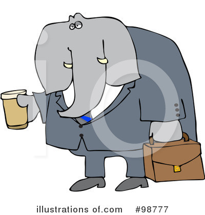 Royalty-Free (RF) Elephant Clipart Illustration by djart - Stock Sample #98777