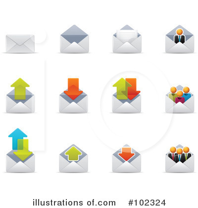 Royalty-Free (RF) Email Clipart Illustration by Qiun - Stock Sample #102324