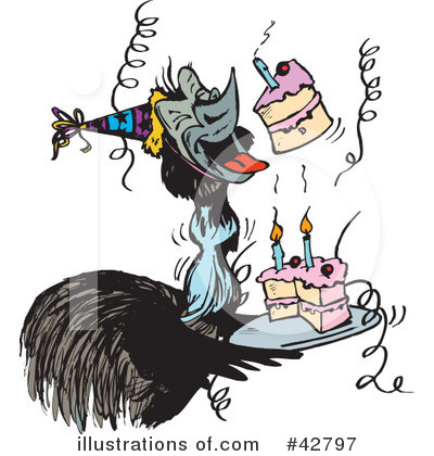 Royalty-Free (RF) Emu Clipart Illustration by Dennis Holmes Designs - Stock Sample #42797