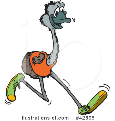 Royalty-Free (RF) Emu Clipart Illustration by Dennis Holmes Designs - Stock Sample #42805
