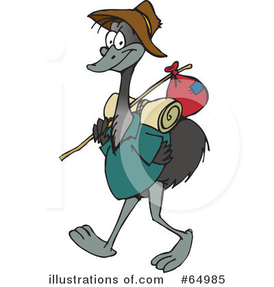 Royalty-Free (RF) Emu Clipart Illustration by Dennis Holmes Designs - Stock Sample #64985