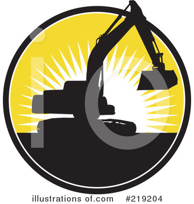 Royalty-Free (RF) Excavator Clipart Illustration by patrimonio - Stock Sample #219204