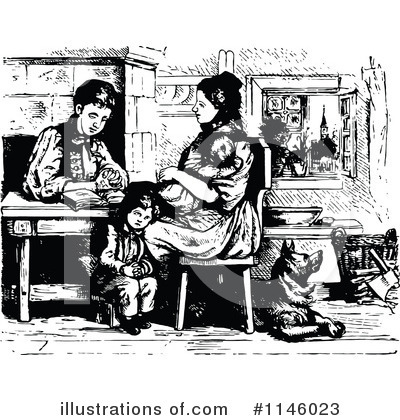 Royalty-Free (RF) Family Clipart Illustration by Prawny Vintage - Stock Sample #1146023