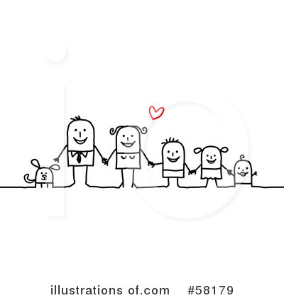 Royalty-Free (RF) Family Clipart Illustration by NL shop - Stock Sample #58179