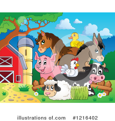 Royalty-Free (RF) Farm Animal Clipart Illustration by visekart - Stock Sample #1216402