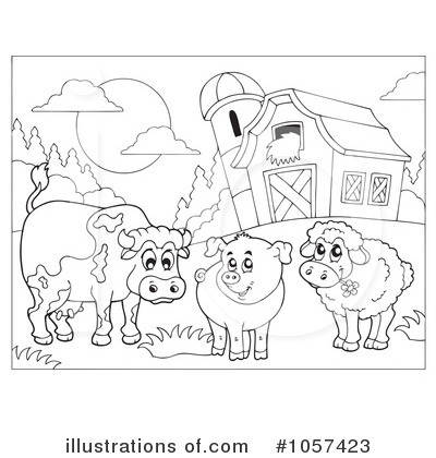 Royalty-Free (RF) Farm Animals Clipart Illustration by visekart - Stock Sample #1057423