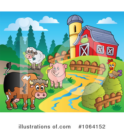 Royalty-Free (RF) Farm Animals Clipart Illustration by visekart - Stock Sample #1064152