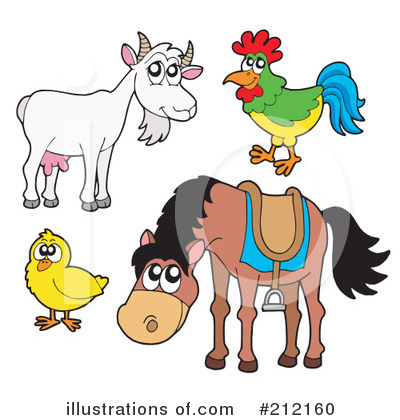 Royalty-Free (RF) Farm Animals Clipart Illustration by visekart - Stock Sample #212160