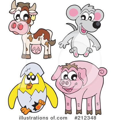 Royalty-Free (RF) Farm Animals Clipart Illustration by visekart - Stock Sample #212348