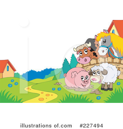 Royalty-Free (RF) Farm Animals Clipart Illustration by visekart - Stock Sample #227494