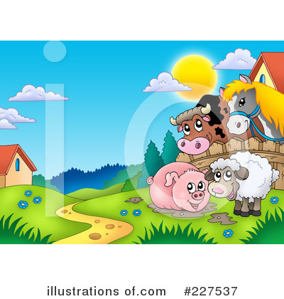 Royalty-Free (RF) Farm Animals Clipart Illustration by visekart - Stock Sample #227537