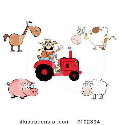 Royalty-Free (RF) Farmer Clipart Illustration by Hit Toon - Stock Sample #102304