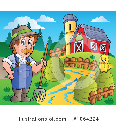 Royalty-Free (RF) Farmer Clipart Illustration by visekart - Stock Sample #1064224