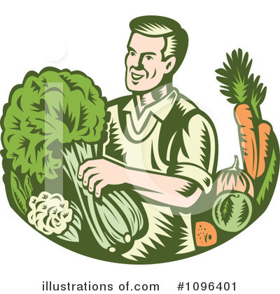 Royalty-Free (RF) Farmer Clipart Illustration by patrimonio - Stock Sample #1096401