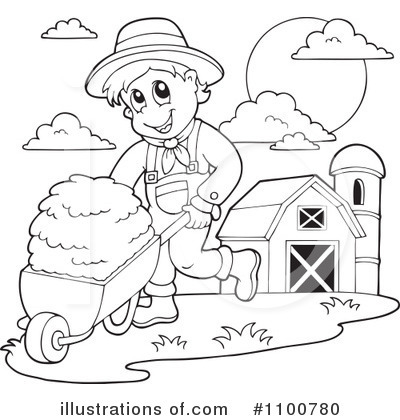 Royalty-Free (RF) Farmer Clipart Illustration by visekart - Stock Sample #1100780