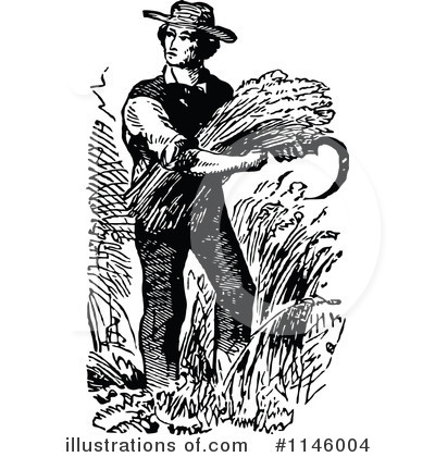 Royalty-Free (RF) Farmer Clipart Illustration by Prawny Vintage - Stock Sample #1146004