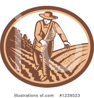 Royalty-Free (RF) Farmer Clipart Illustration by patrimonio - Stock Sample #1239523