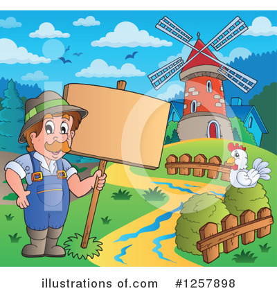 Royalty-Free (RF) Farmer Clipart Illustration by visekart - Stock Sample #1257898