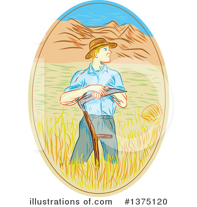 Royalty-Free (RF) Farmer Clipart Illustration by patrimonio - Stock Sample #1375120
