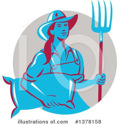 Royalty-Free (RF) Farmer Clipart Illustration by patrimonio - Stock Sample #1378158