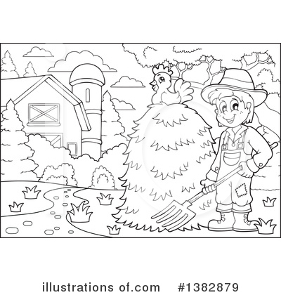 Royalty-Free (RF) Farmer Clipart Illustration by visekart - Stock Sample #1382879