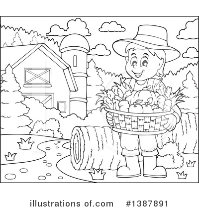 Royalty-Free (RF) Farmer Clipart Illustration by visekart - Stock Sample #1387891
