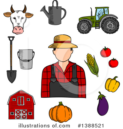 Royalty-Free (RF) Farmer Clipart Illustration by Vector Tradition SM - Stock Sample #1388521
