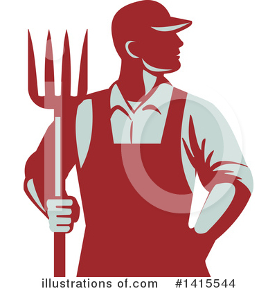 Royalty-Free (RF) Farmer Clipart Illustration by patrimonio - Stock Sample #1415544