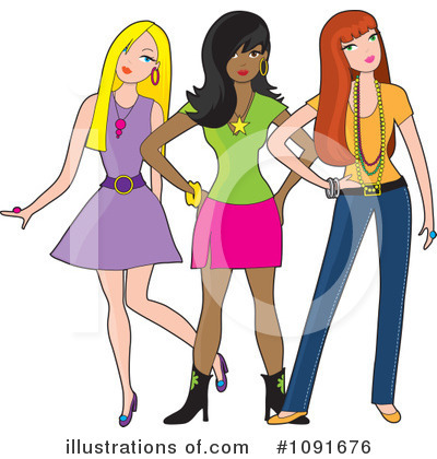 Girlfriends Clipart #1091676 by Maria Bell