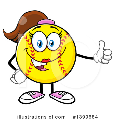 Royalty-Free (RF) Female Softball Clipart Illustration by Hit Toon - Stock Sample #1399684
