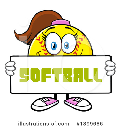 Royalty-Free (RF) Female Softball Clipart Illustration by Hit Toon - Stock Sample #1399686
