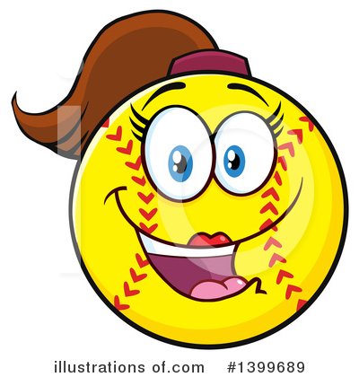 Softball Character Clipart #1399689 by Hit Toon