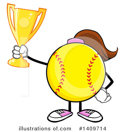 Royalty-Free (RF) Female Softball Clipart Illustration by Hit Toon - Stock Sample #1409714