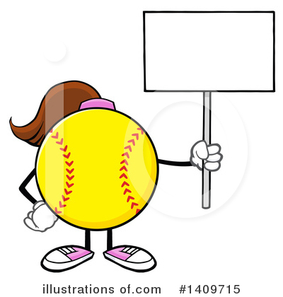 Royalty-Free (RF) Female Softball Clipart Illustration by Hit Toon - Stock Sample #1409715