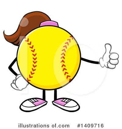 Royalty-Free (RF) Female Softball Clipart Illustration by Hit Toon - Stock Sample #1409716