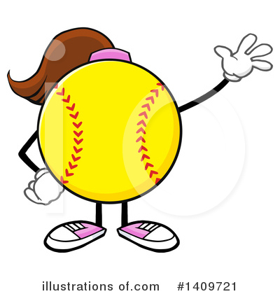 Softball Character Clipart #1409721 by Hit Toon