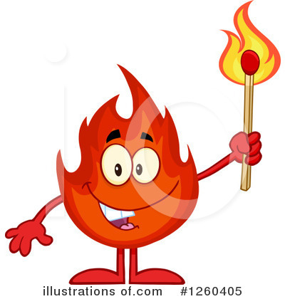 Royalty-Free (RF) Fire Character Clipart Illustration by Hit Toon - Stock Sample #1260405