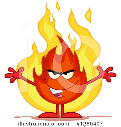 Royalty-Free (RF) Fire Character Clipart Illustration by Hit Toon - Stock Sample #1260407