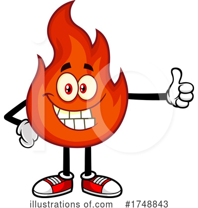 Flame Mascot Clipart #1748843 by Hit Toon