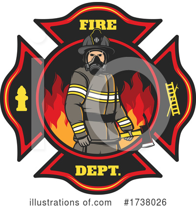 Fireman Clipart #1738026 by Vector Tradition SM