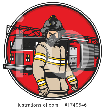 Firefighter Clipart #1749546 by Vector Tradition SM
