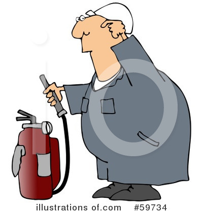 Royalty-Free (RF) Fire Extinguisher Clipart Illustration by djart - Stock Sample #59734