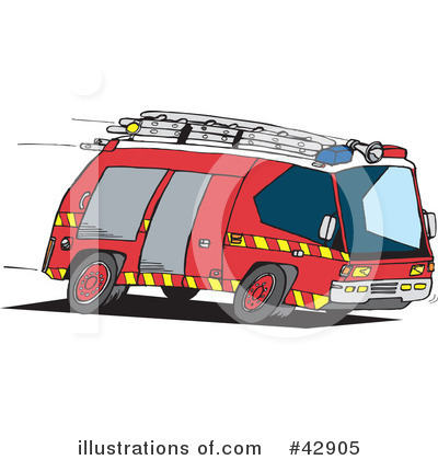 Fire Truck Clipart #42905 by Dennis Holmes Designs