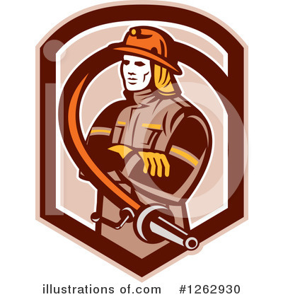 Royalty-Free (RF) Fireman Clipart Illustration by patrimonio - Stock Sample #1262930