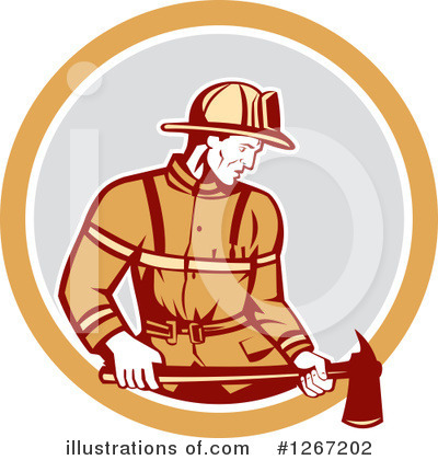 Royalty-Free (RF) Fireman Clipart Illustration by patrimonio - Stock Sample #1267202