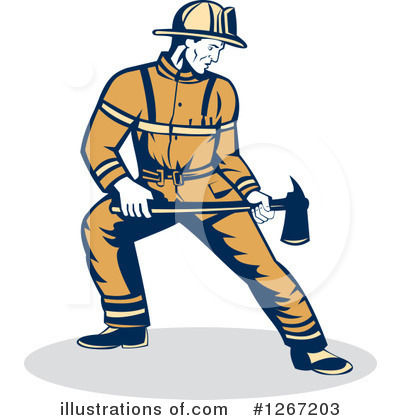 Royalty-Free (RF) Fireman Clipart Illustration by patrimonio - Stock Sample #1267203